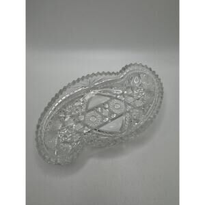 Olive Dish, Relish Tray, McKee Pres Cut, FENTEC Pattern Candy Trinket Dish